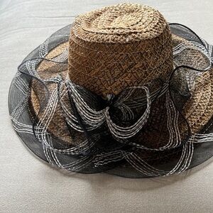 Chic Black and Brown Women's Hat with Bow